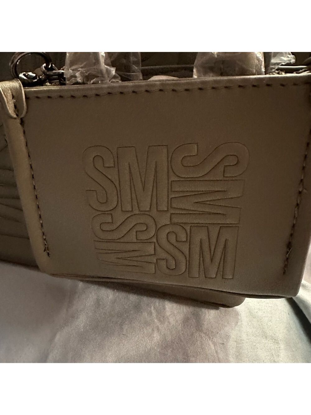 NWT Steve Madden Light Olive Embossed Satchel Crossbody Bag 2 Straps MSRP $108